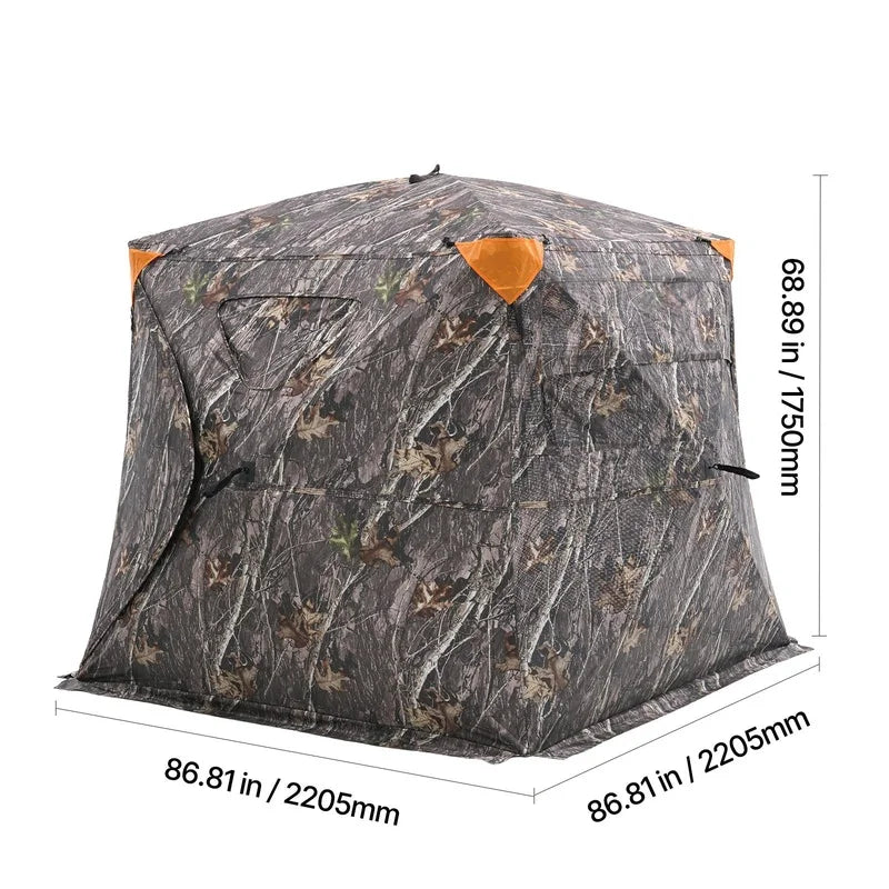 270° See-Through Pop-Up Deer Blind for 4-5 People, Portable Hunting Tent with One-Way Mesh, Carrying Bag, Ideal for Turkey and Deer Hunting