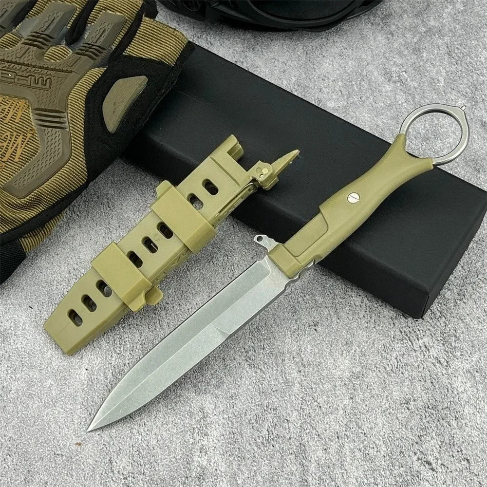 Survival Knife with Sheath and Fixed 8Cr13Mov Blade—A High-Hardness Emergency Cutting Tool for Everyday Carry, Portable Camping and Outdoor Tool, Perfect Gift