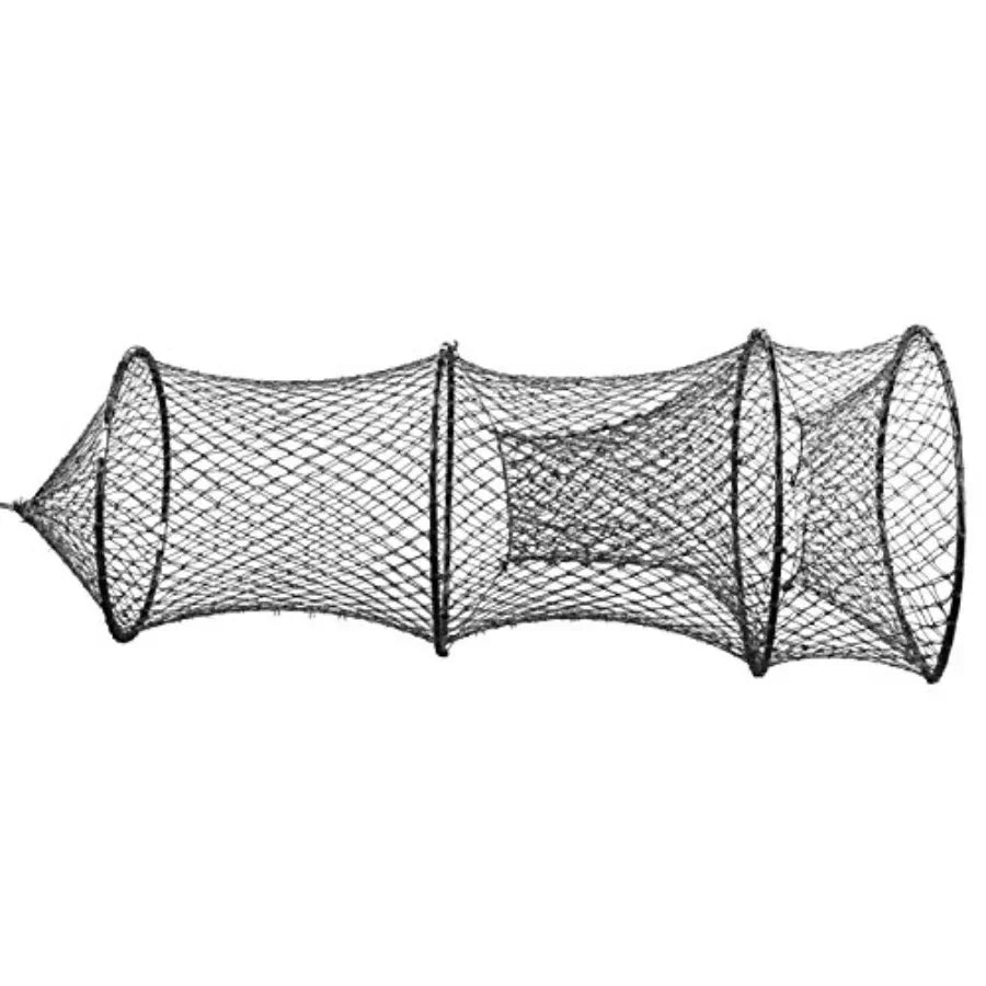 Catfish Trap, Hoop Net for freshwater fishing, nylon mesh with Nyglass hoops, green, durable and collapsible