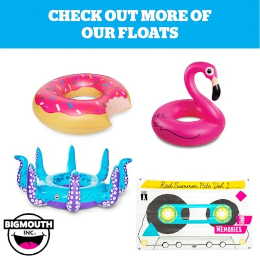 Heavy Duty Duck River Tube, Inflatable Float with Mesh Seat and Drink Holder, Grab Rope Raft for Floating Rivers and Summer Fun