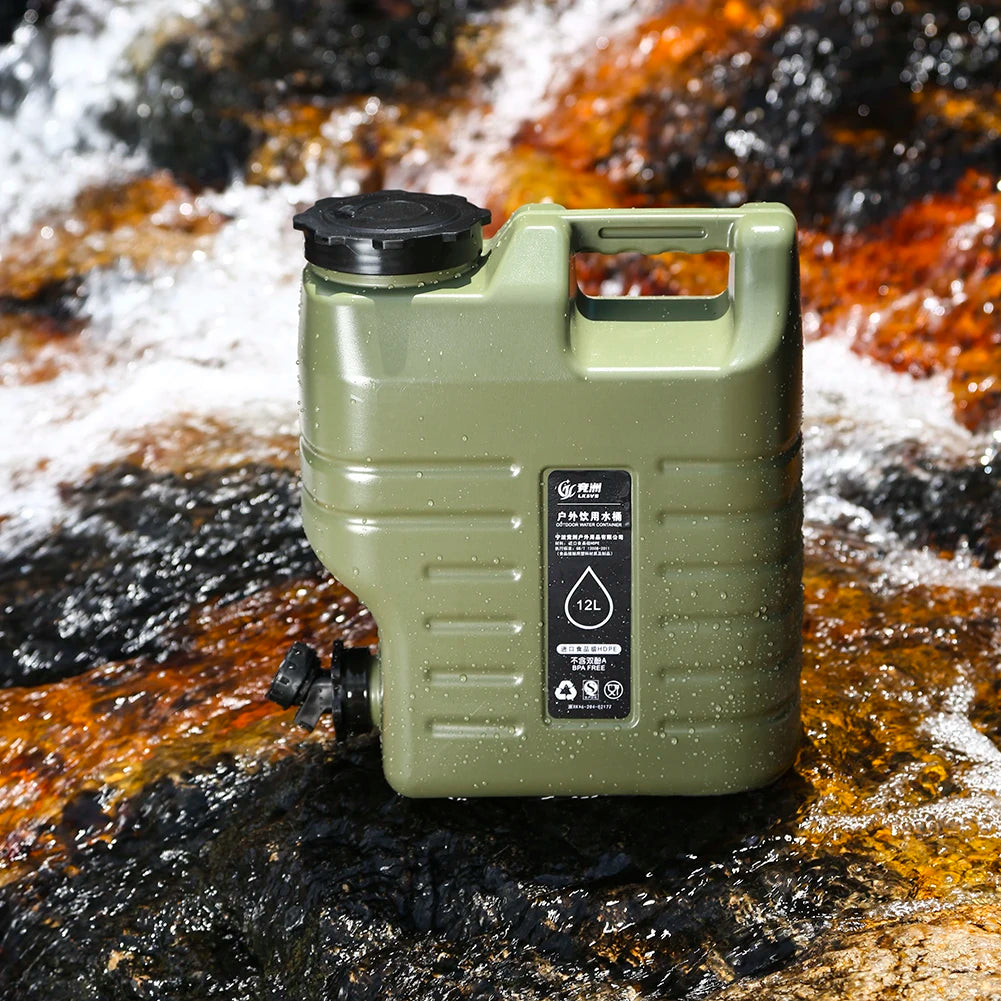 11/12/18/25L Outdoor Water Bin Large Capacity Portable Camping Water Carrier With Detachable Faucet for Camping Picnic Hiking