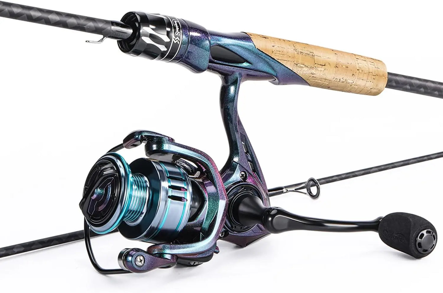 Chameleon Paint Spinning Fishing Rod Reel Combo, 5.9ft 2-Section Lightweight Spinner with Powerful Gear for Freshwater & Saltwater