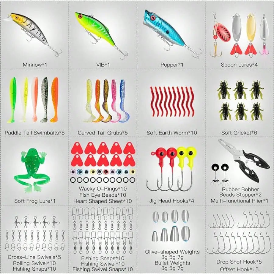 Fish Bait, Fishing Tackle Box With Fishing Gear, Crankbait, Spoon, Fishing Hooks, Sinkers And Other Accessories, Fishing Lures, Fishing Lures, Men's Gifts, Bass, Freshwater
