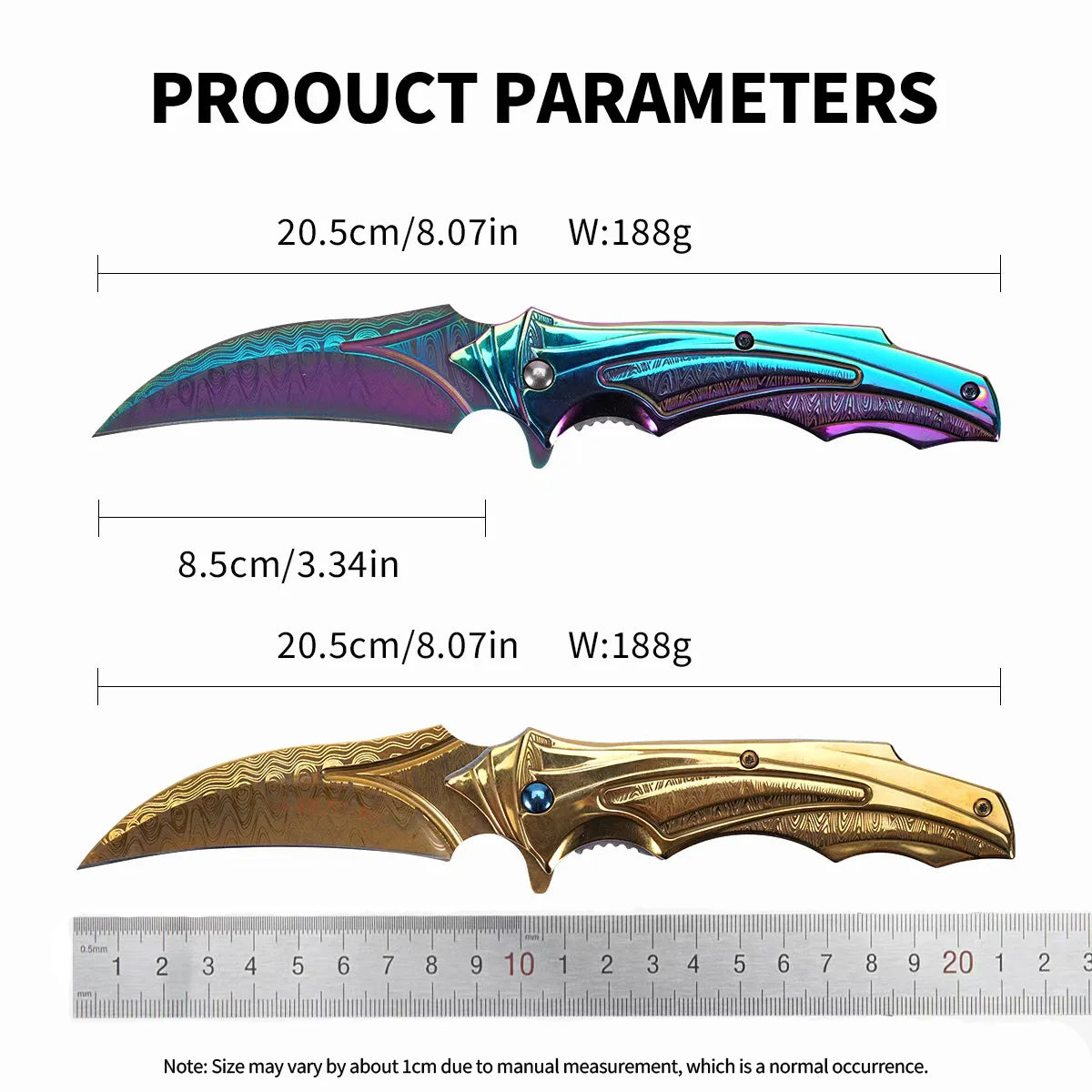 Sharp Stainless Steel Pocket Knife: Men's Tactical Folding EDC Multi-ToolFruit knife with cool unique design. Great for camping, hiking, exploring, daily use, fishing. Perfect gift for Valentine Day, Father Day, etc.
