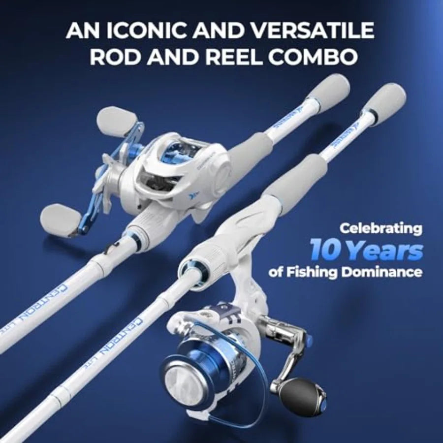 Centron Lite Fishing Rod and Reel Combo IM6 Graphite 2Pc Blanks Stainless Steel Guides with Ceramic Rings Contoured EV