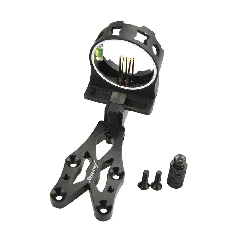 Compound Bow Sight 5 Pin 0.019" Fiber CNC Aluminum Alloy RH for Hunting Shooting Target Practice Bow Aiming Tool