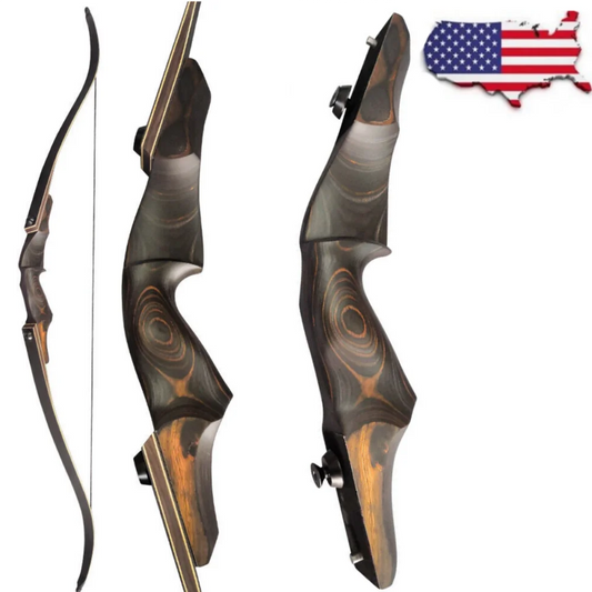 Recurve Bow 60" 40-60lbs Takedown with Bamboo Core Limbs Wooden Riser Right Hand for Archery Hunting Shooting Accessories