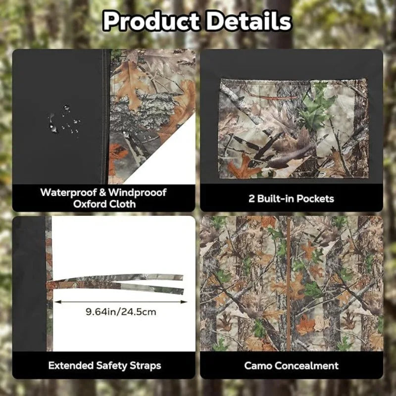Waterproof Hunting Camouflage Blind Cover Realistic Leaf Camo Tree Stand Blind Portable Stealth Screen for Outdoor Bird Watch