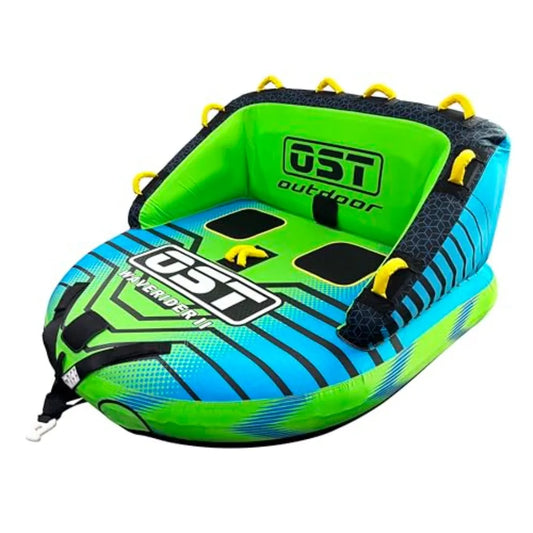 2-4 Person Towable Tubes for Boating Sofa Style Boat Tube Water Sports Inflatable Towables Tubes for Boats to Pull Dual Tow Poi
