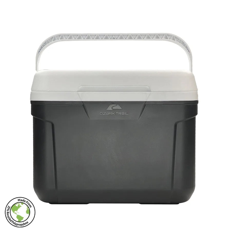 30 qt Hard-Sided Cooler for Outdoor Camping, Picnics, Tailgating Durable Gray Insulated Portable Ice Chest with Leak-Proof Lid
