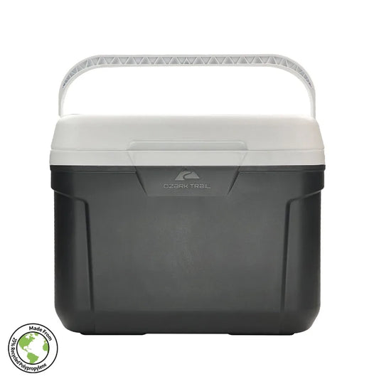 30 qt Hard-Sided Cooler for Outdoor Camping, Picnics, Tailgating Durable Gray Insulated Portable Ice Chest with Leak-Proof Lid