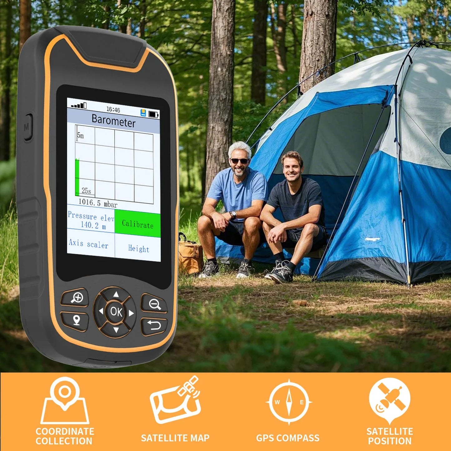 High precision navigation A8 IP67 Handheld gps with color screen & Large capacity lithium battery for camping&hike