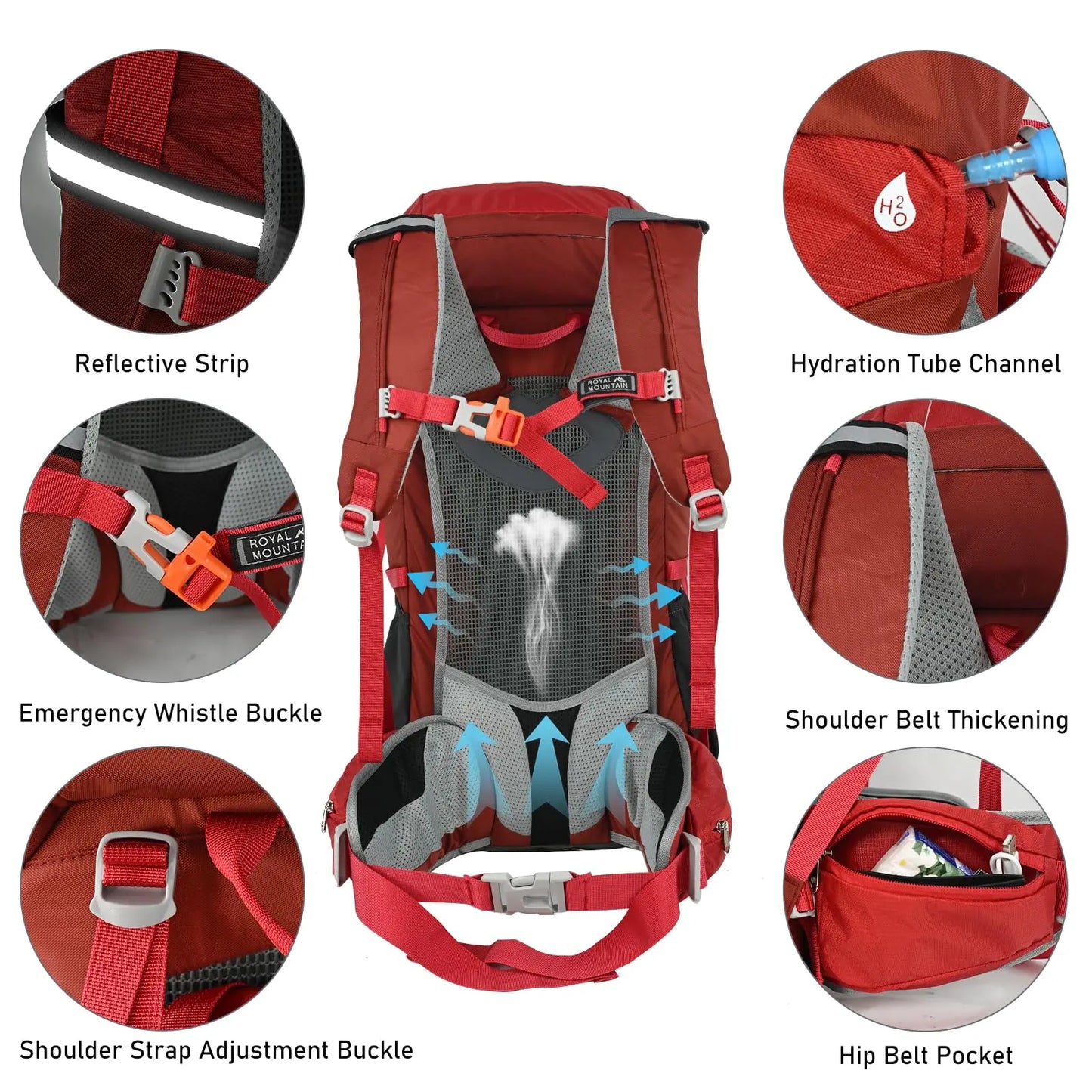 50L Hiking Camping Backpack Lightweight Waterproof Travel Outdoor Sport Climbing Bag With Rain Cover