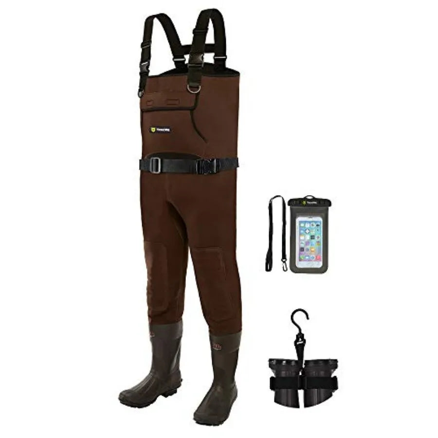 Neoprene Waders, Cleated Bootfoot Men Chest Waders, Waterproof Fishing and Hunting Neoprene Chest Waders
