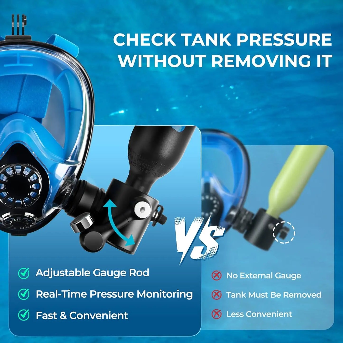 GOYOJO Mini Scuba Tank 0.5L, Portable Diving Lung Air Tank with DOT Certified, Refillable Emergency Backup Pony Bottle