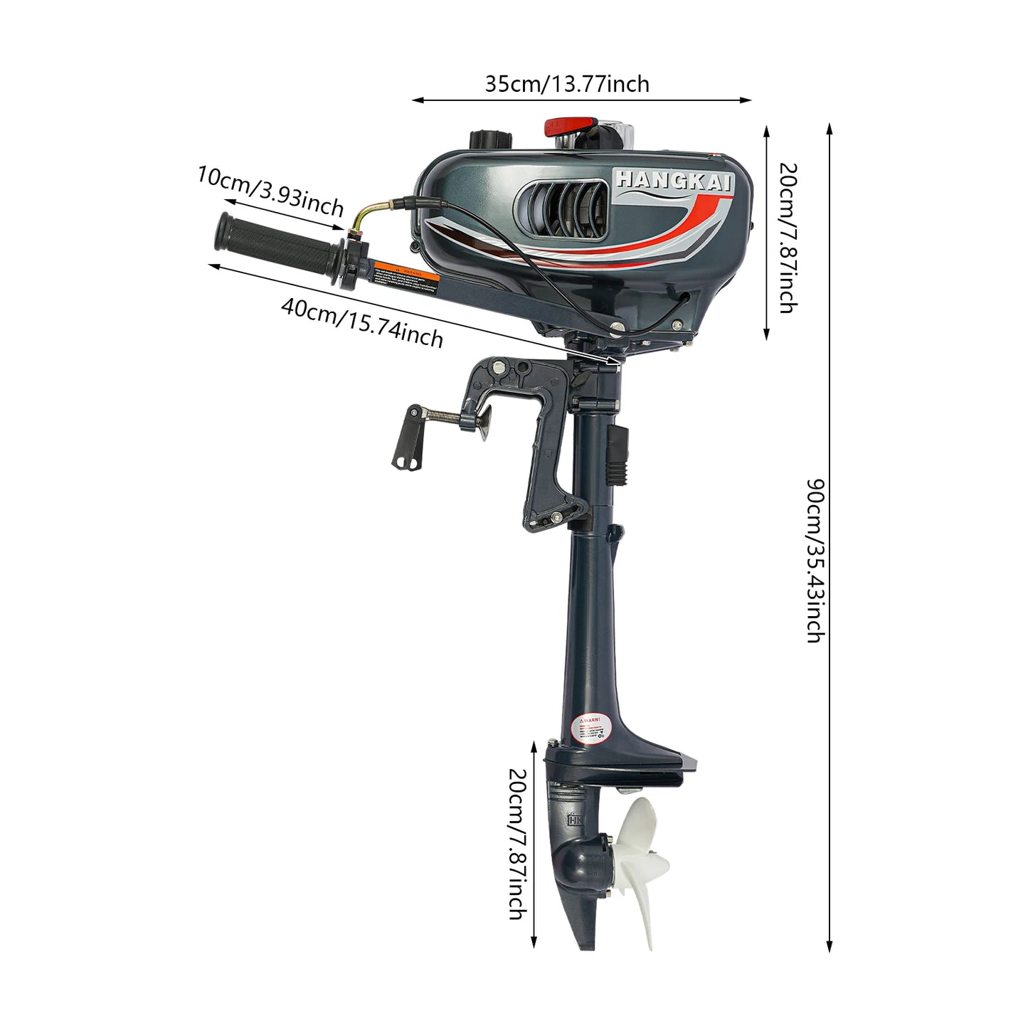 2-Stroke 3.5HP Gasoline Outboard Motor, Half Air & Half Water Cooling Marine Engine, Short Shaft Outboard Engine For Sailboats, Yachts, Canoes, Kayaks