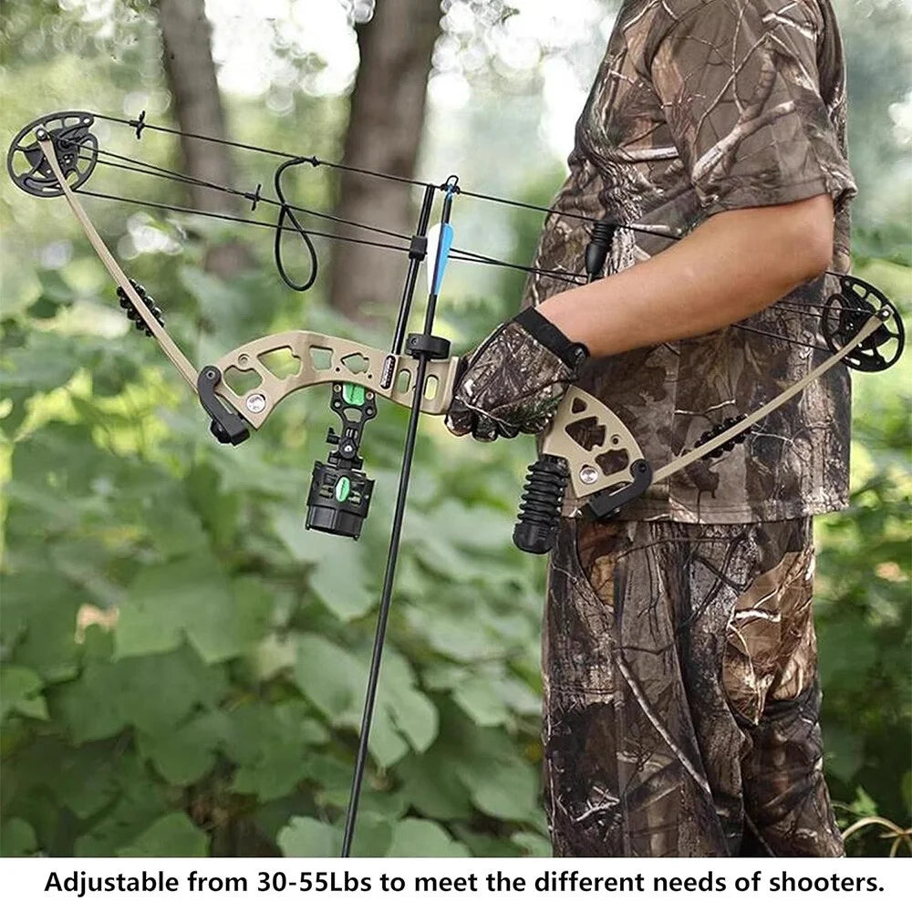 30-55lbs Compound Bow Arrow Set High Strength Alloys Let-off 70% Bow 310FPS Arrow Speed for Right/Left Hand Shooting Hunting Bow