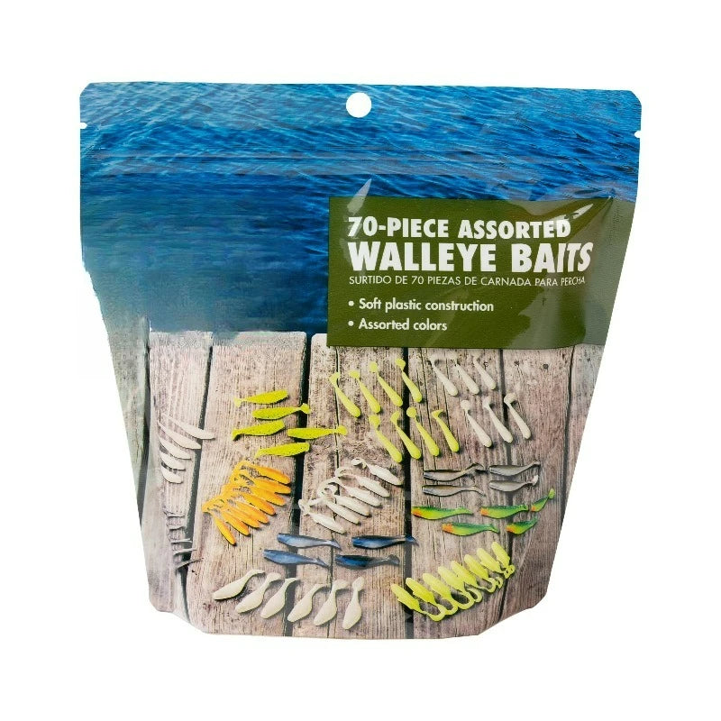 70pc Walleye Fishing Soft Plastics