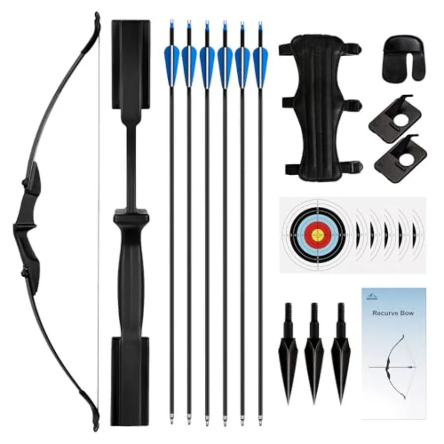 Recurve Bow and Arrow Set for Adults with Takedown Design Suitable for Left and Right Hands 40lbs Bow and Arrow Kit Ideal for O