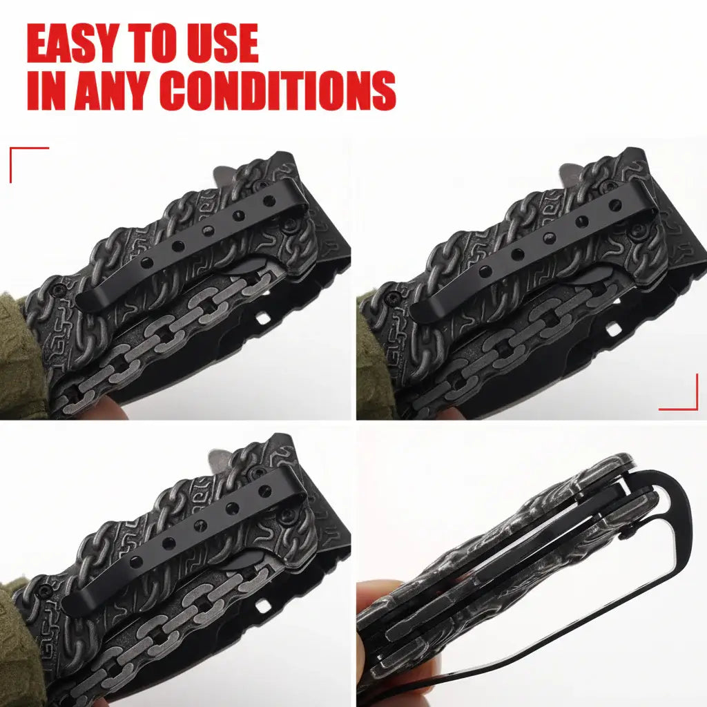 Stainless Steel Folding Knife Portable Utility Knife for Camping-2