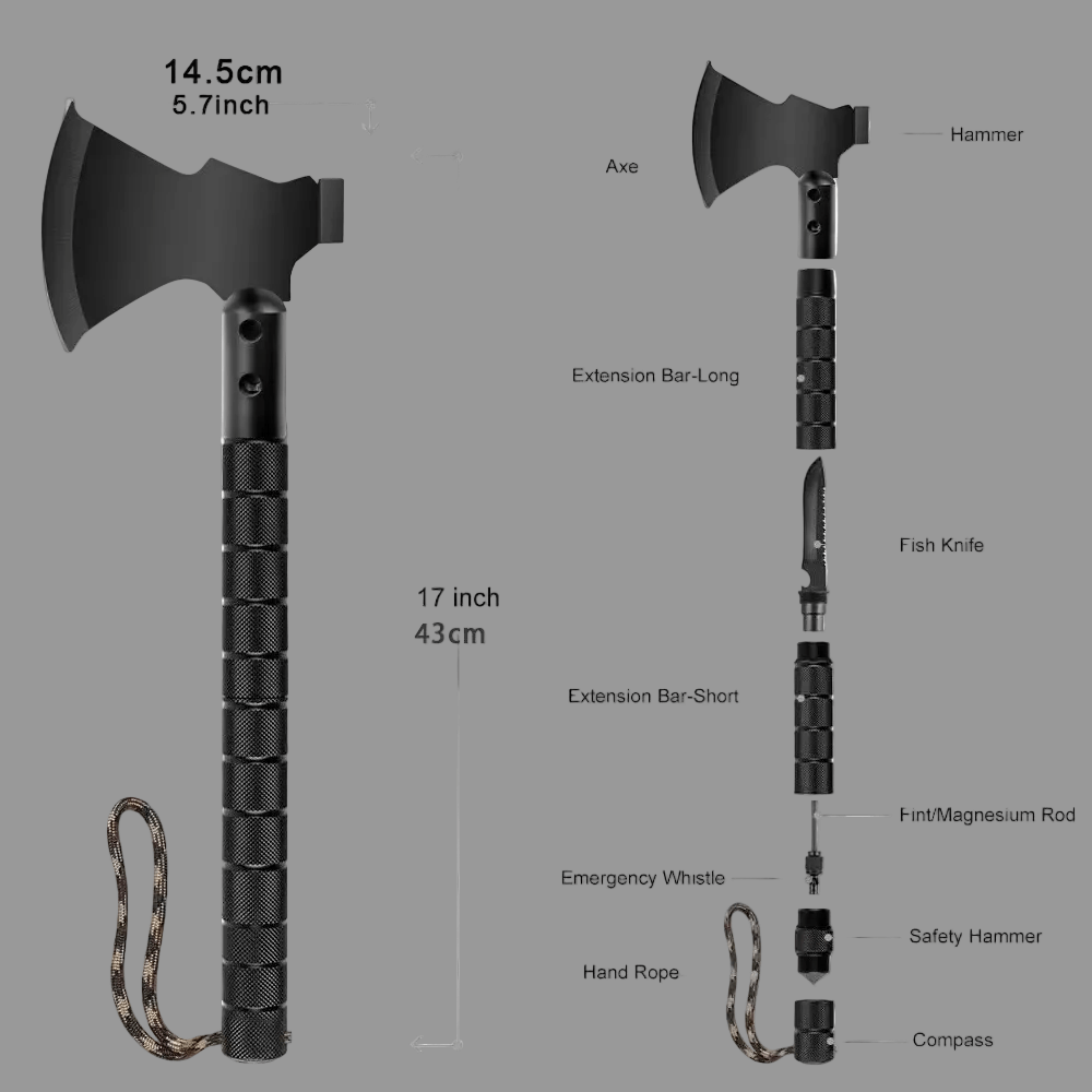 Stainless steel survival axe hammer | Camping, Rock Climbing-3