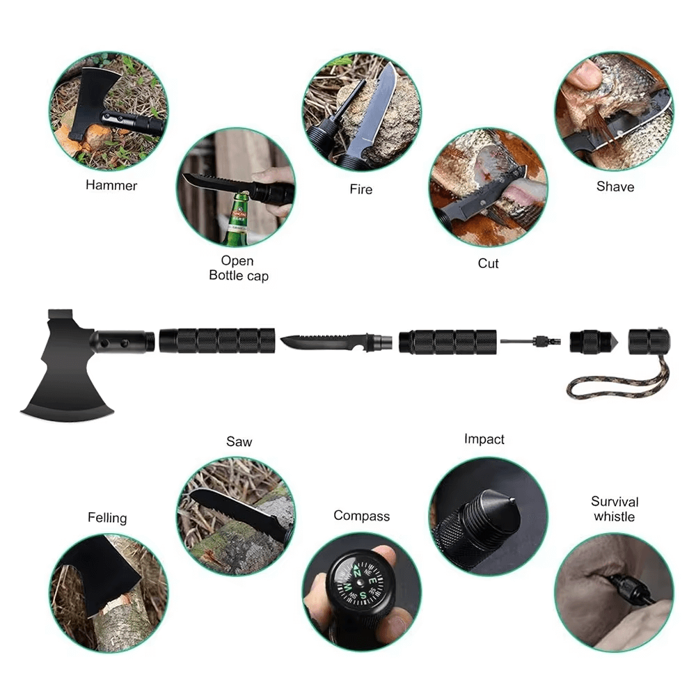 Stainless steel survival axe hammer | Camping, Rock Climbing-4
