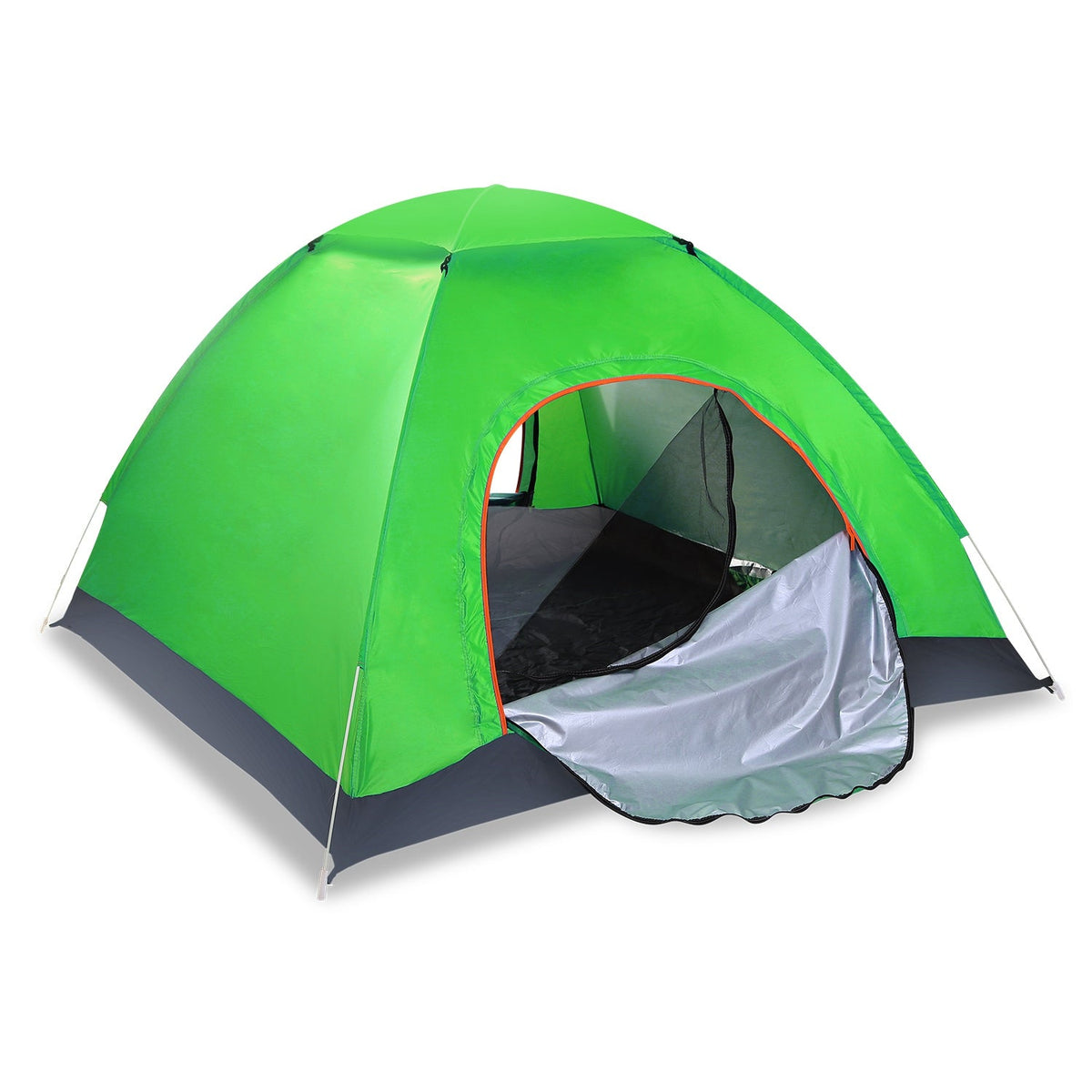 4 Persons Camping Waterproof Tent Pop Up Tent Instant Setup Tent w/2 Mosquito Net Doors Carrying Bag Folding 4 Seasons for Hiking Climbing Adventure F