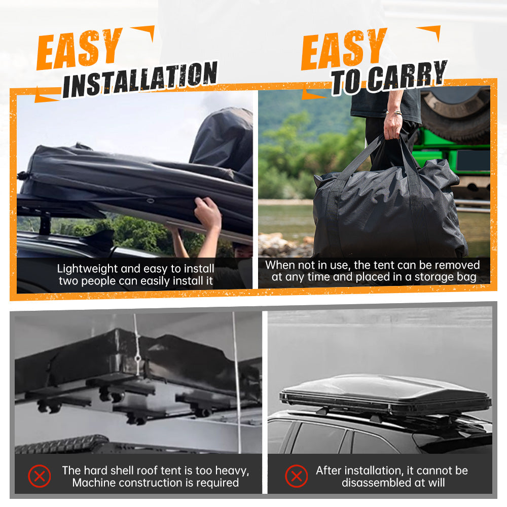 Foldable Inflatable Car Roof Top Tent with Quick Setup - Oxford Fabric