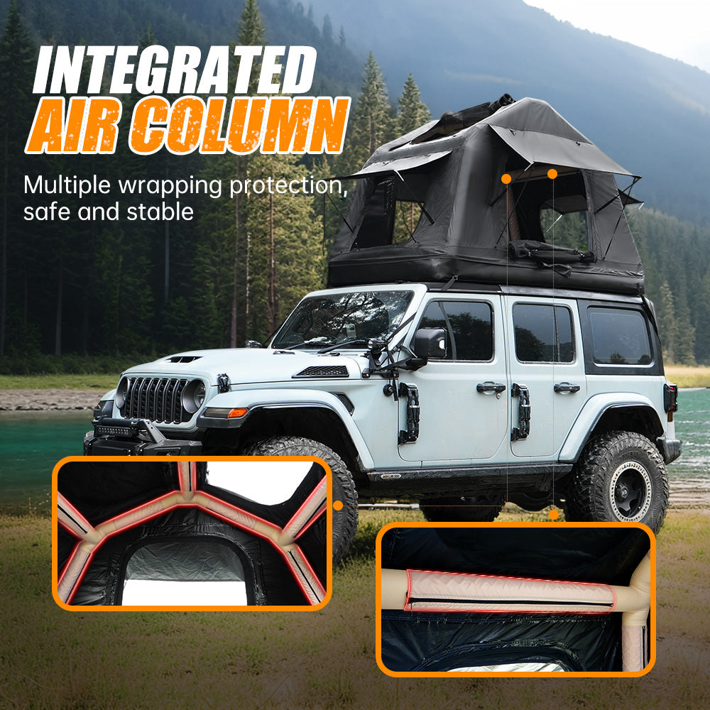 Foldable Inflatable Car Roof Top Tent with Quick Setup - Oxford Fabric
