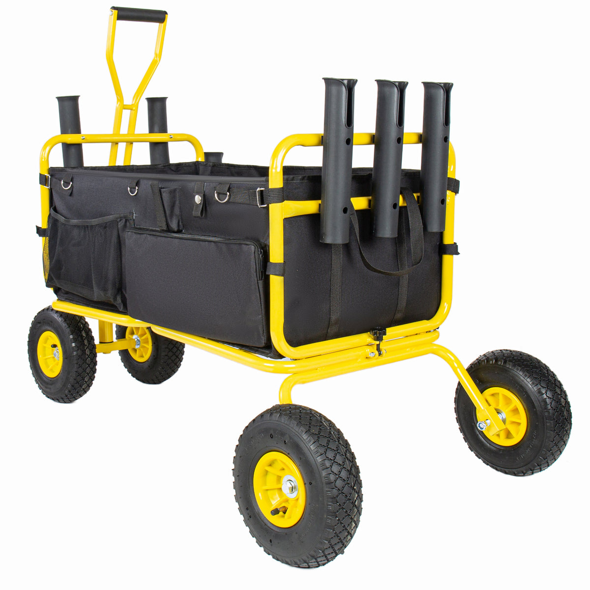 Collapsible Fishing Cart Beach Wagon with All-Terrain Wheels - Yellow or Green