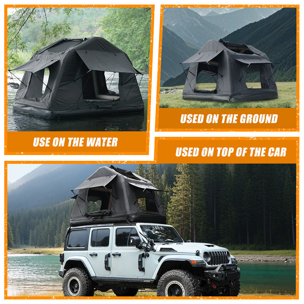 Foldable Inflatable Car Roof Top Tent with Quick Setup - Oxford Fabric