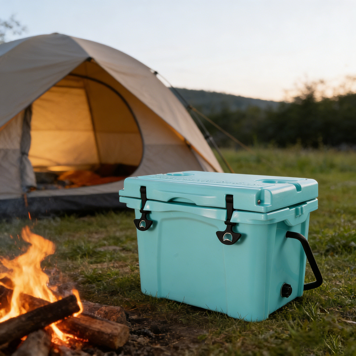 25QT Portable Insulated Cooler with Commercial-Grade Foam - Turquoise
