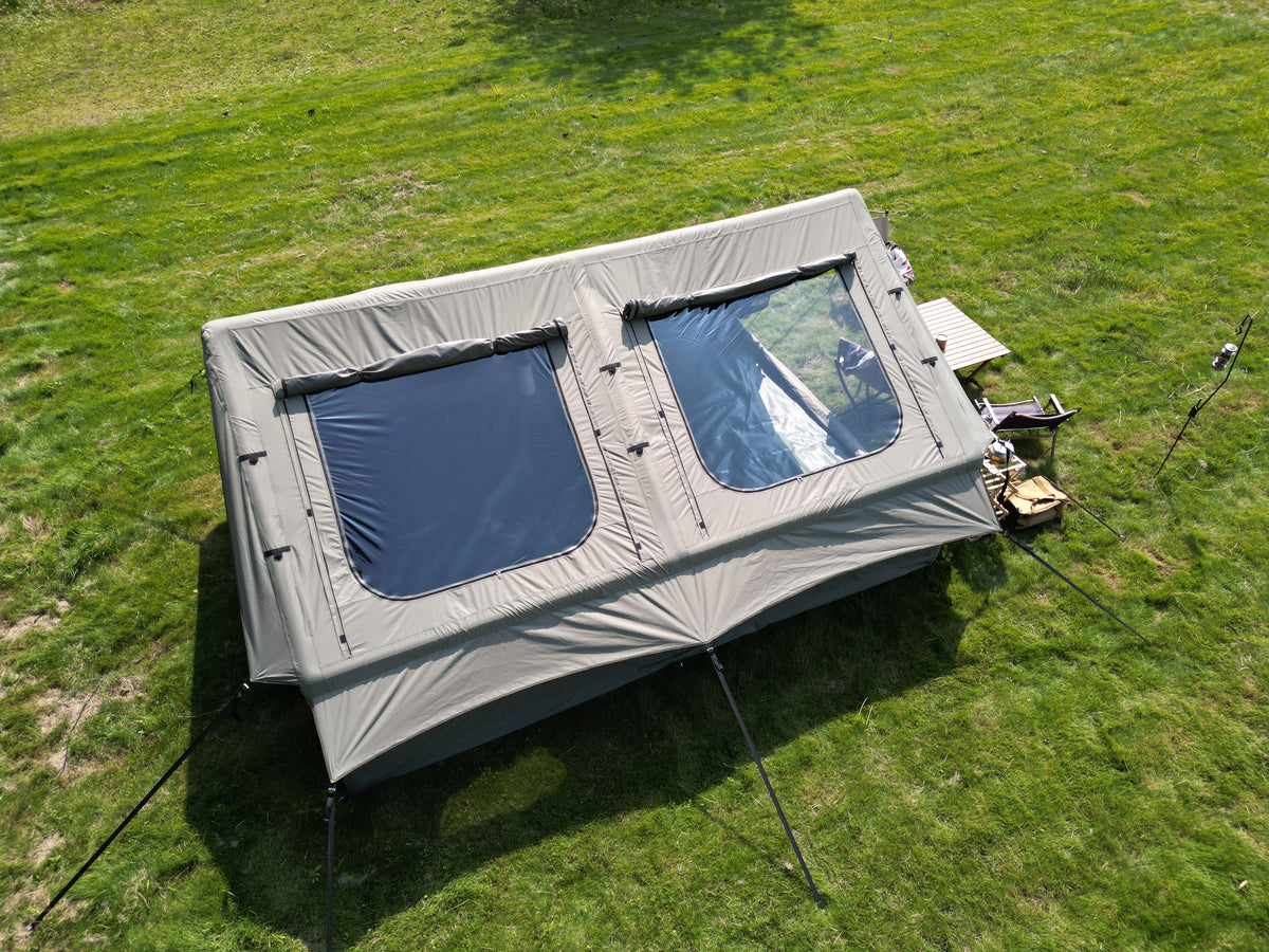 9.8 x 13ft Inflatable Camping Tent with Hand Pump - Waterproof - Army Green