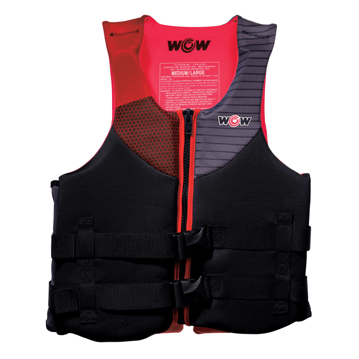 WOW Watersports Feel Good Dual Sized Evoprene PFD Personal Floatation Device for Adults