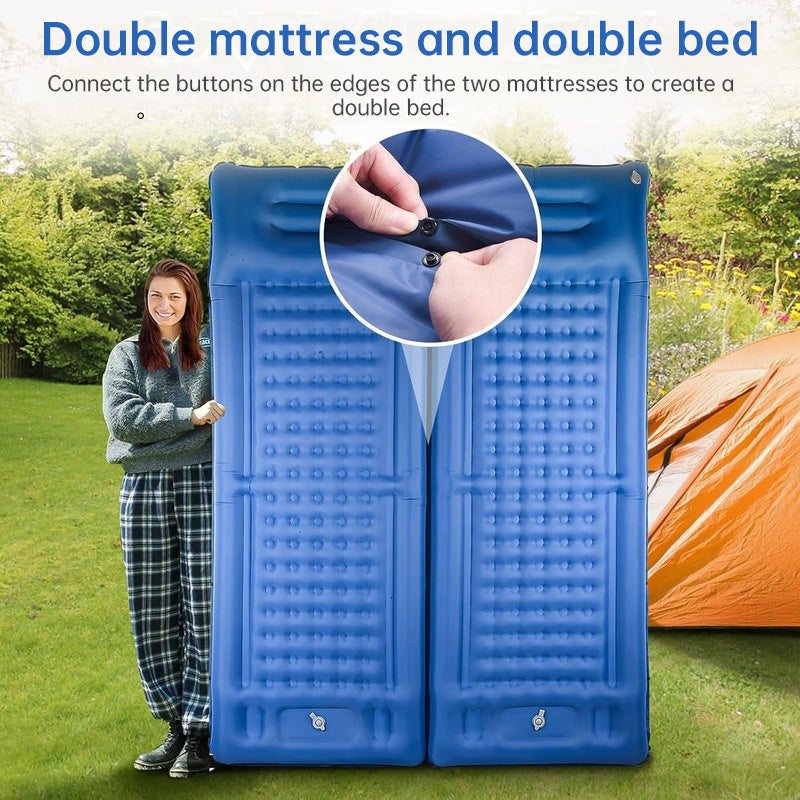 Outdoor thicken self-inflating camping mattress: ultralight, with built-in pump, ideal for travel, hiking, fishing.