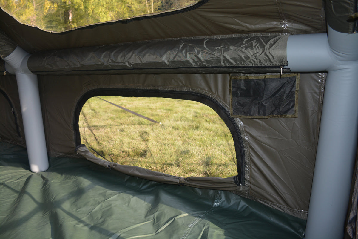 9.8 x 13ft Inflatable Camping Tent with Hand Pump - Waterproof - Army Green