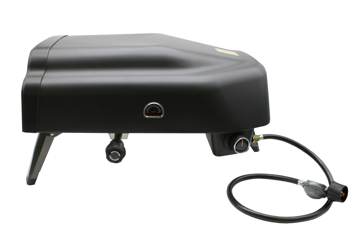 Flame King Outdoor Portable 14-inch Propane Pizza Oven Gas 360 Degree Rotating Stone