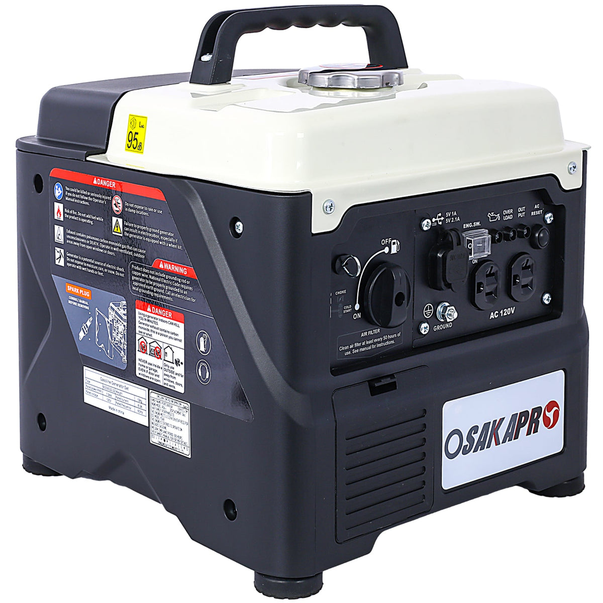 1200W Ultra-Quiet Portable Inverter Generator with Eco-Mode – Aluminum