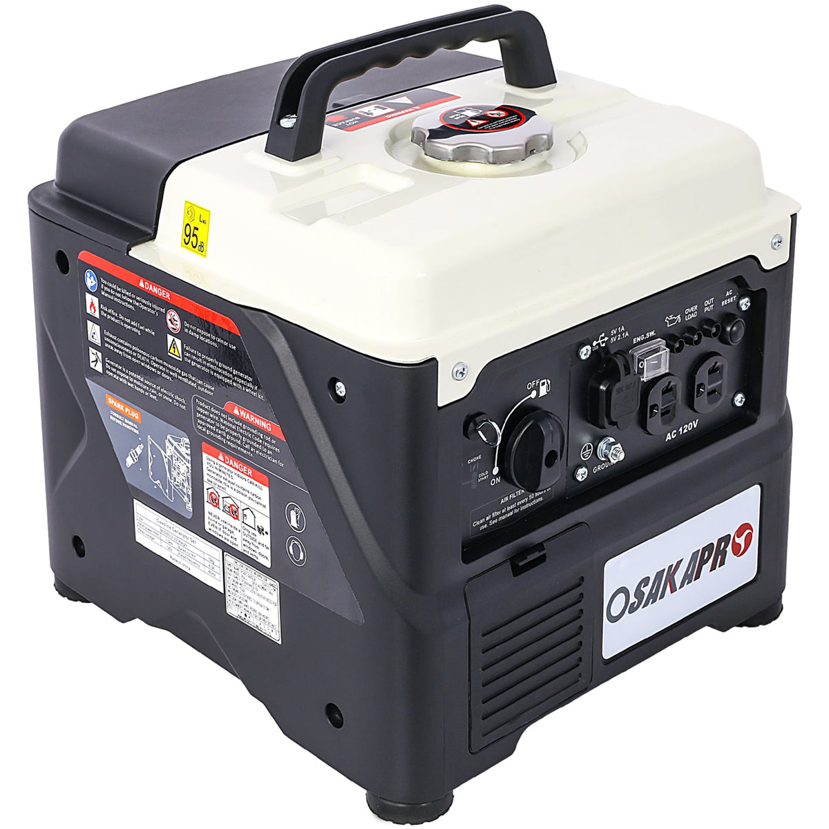 1200W Ultra-Quiet Portable Inverter Generator with Eco-Mode – Aluminum
