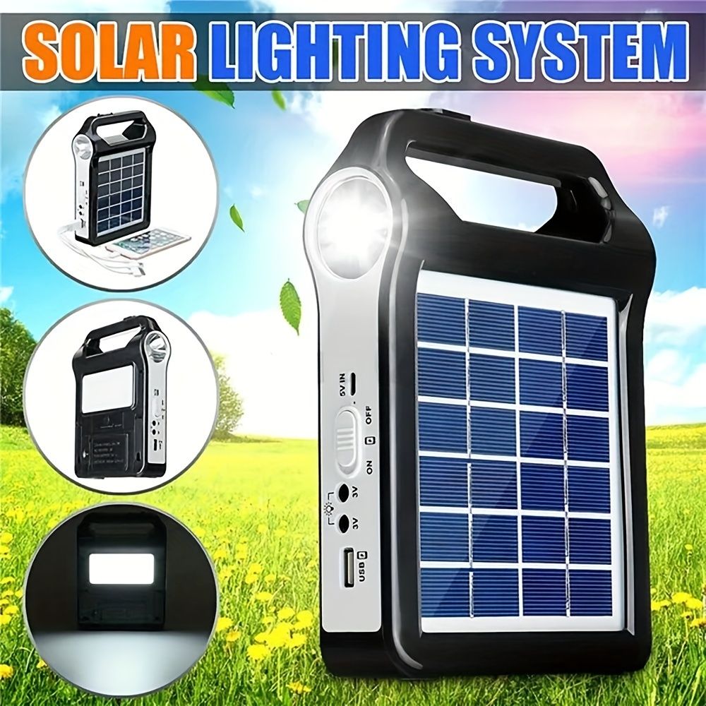Portable Solar Panel Power Generator Kit with USB Charger