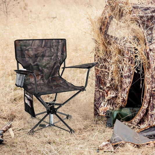 360° Swivel Hunting Chair Portable Foldable Hunting Chair Set of 2-Camo