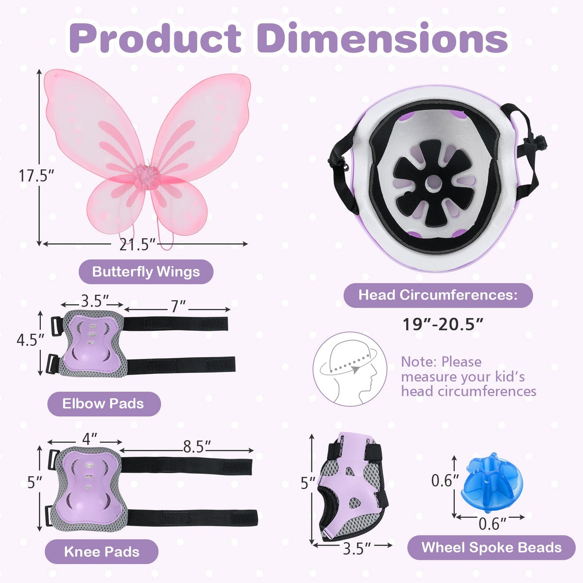 20 Inch Kids Bike with Helmet Protective Set Purple