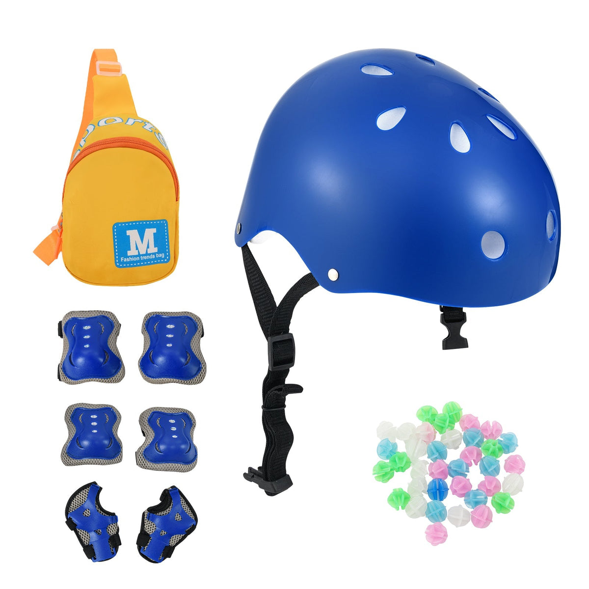 18 Inch Kids Bike with Helmet Protective Set Blue